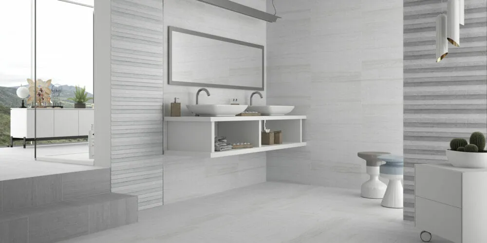 Denver white bathroom tiles